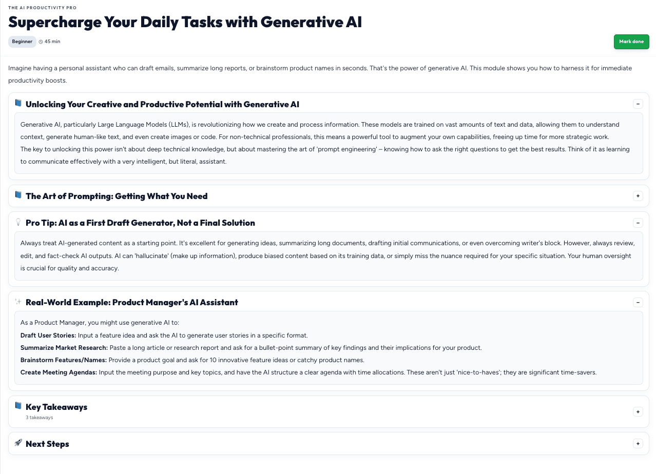 Product Managers course screenshot preview