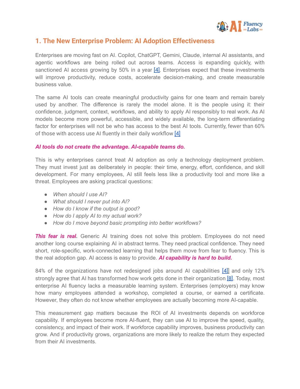 Measure AI Fluency white paper page 3