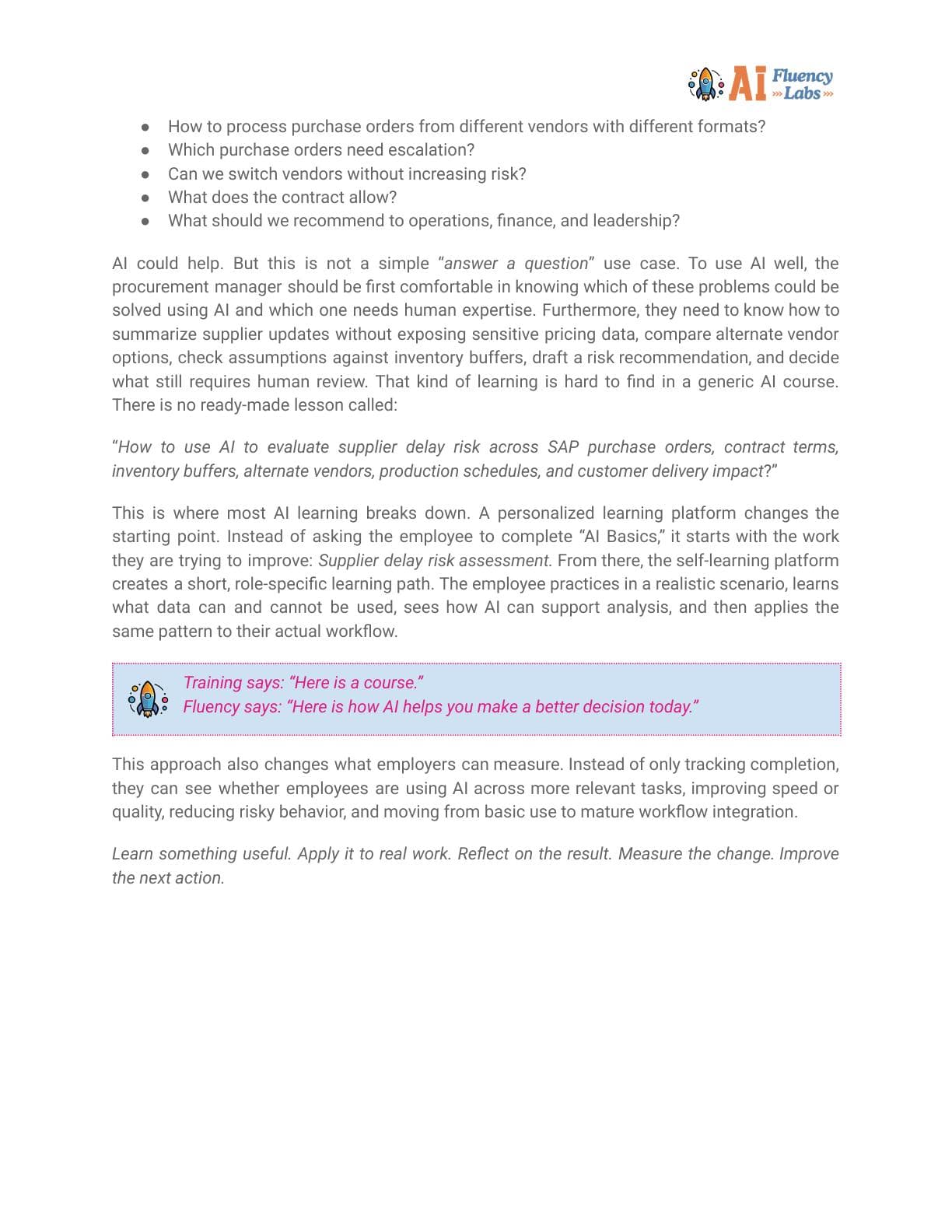 Measure AI Fluency white paper page 6