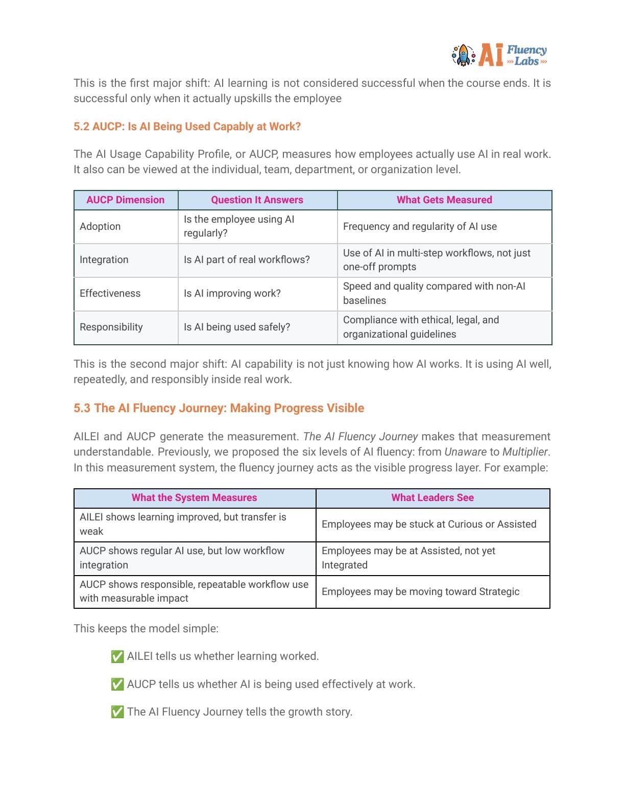 Measure AI Fluency white paper page 10